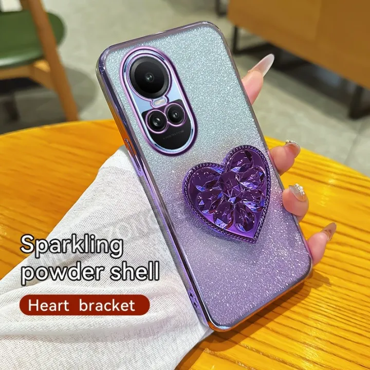 xprmy%20for%20OPPO%20Reno%2010%20Pro%205G%20Electroplating%20Luxury%20Soft%20Glitter%20TPU%20Cell%20Phone%20Back%20Cover%20Phone%20Case%20Love%20Shape%20Bracket%20Kickstand%20For%20Girl%20Women%20-%20Image%207