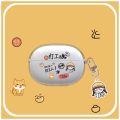 Bowie ANC TWS shell astronaut headphone case cute bear Baseus WM05 transparent TPU stitched protective cover soft hook decoration.