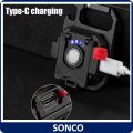 lampu suluh Multifunctional USB Rechargeable COB Chargeable Flashlight Work Lamp Mini Keychain LED Light. 