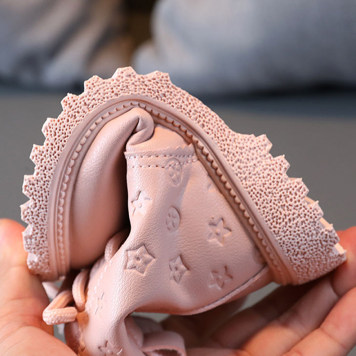 Winter%20high%20top%20Martin%20boys%20veet%20warm%20leather%20girls'%20two%20cotton%20boots%20solid%20color%20simple%20children's%20shoes%202022%20-%20Image%205