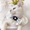 Zhongku Pet Bib Letter Ribbon Collar Camellia Flower Bow Necklaces Decorative Bibs. 