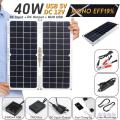 40W 12V New Foldable 2 in 1 Mono Solar Power Charging Panel Dual Universal Serial Bus Outdoor Camping -. 