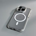Vorix Sanptoch For Magsafe Invisible Stand Phone Case For iPhone 15 / 14 / 13 / 12 Pro Max Clear Shockproof Bumper Cover For iPhone 15 Pro Transparent Protection Casing With Camera Lens Holder. 