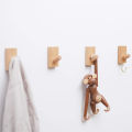 【FUN LIVE】 【YIDEA HONGKONG】Natural Wood Wall Hooks 1 Piece Wood Hooks Wooden Coat Hanger Coat Hooks Kit Coat Hooks For Towel Rails Multipurpose Decoration In The Bedroom, Living Room, Hallways. 