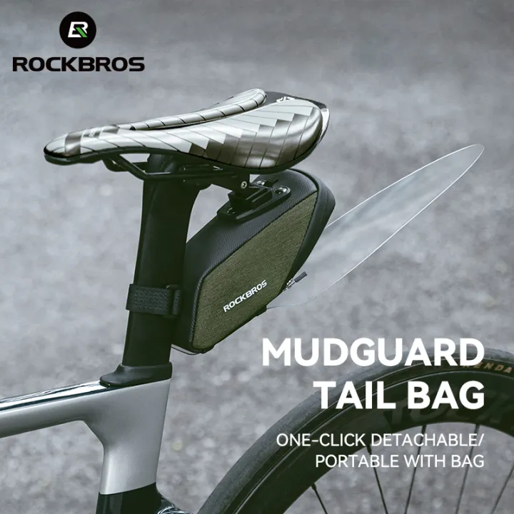ROCKBROS Bicycle Tail Bag 0.4L Capacity Compact Quick Release Polyester with Fender Road Bike MTB Bike Accessories