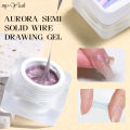 Myyeah 8ml Spider Gel Aurora Nail UV Semi Solid Polish Reflective Wire UV Elastic Drawing Painting Liner Web Nail Art DIY Decor. 