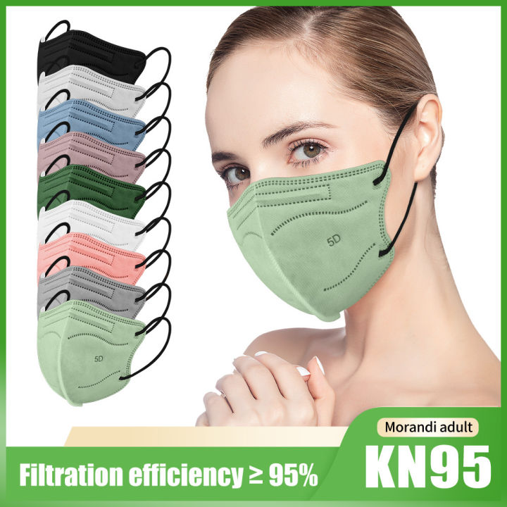 New Morandi color KN95 Face aldult 5D Breathable 5Ply Disposable n95 Protection Mask Filtration rate 95%