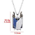 YOCKY Personality Men School Bag Scout Regiment Giant Legion Flag Alloy Anime Rings Attack On Titan Necklace Car Chain Key Chains Pendant. 