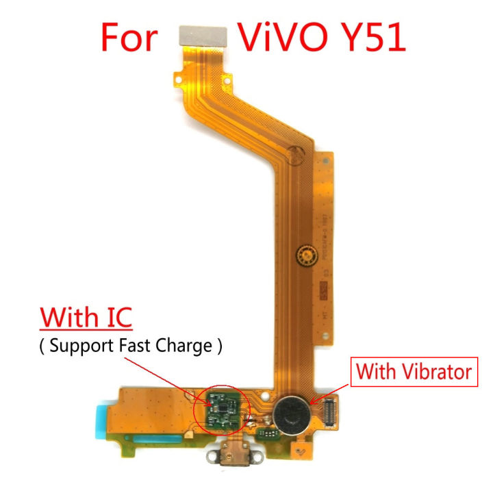 For Vivo Y51 Y51A 2021 / Y51 2020 Dec Original Charging Port Flex Cable Replacement Parts USB Dock Charger Flex Cable with IC Vibrator