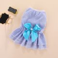 \12304; MQQ】Puppy Vertical Striped Butterfly Summer Pet Princess Wedding Dress Cat Skirt Shih Tzu Dog Clothes. 