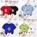High Quality AQ Tshirts Cartoon Doraemon Print Basic Design Tshirt Muslimah Kanak Perempuan Creative T shirt Teenager T Shirt Boy. 