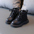 Winter high top Martin boys veet warm leather girls' two cotton boots solid color simple children's shoes 2022.