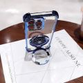 lthmy for OPPO Reno 11 Pro 5G clear casing thickened Four Corners drop-resistant shockproof alate fidgety spinner stand Holder soft edge plating TPU phone back cover. 