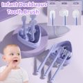 Baby 3 In 1 Silicone Infant Toddler Oral Care Deciduous Tooth Brush Tongue Coating Cleaning Toothbrush Set Food Grade. 