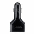 4 Port USB Car Charger Socket Adapter QC 3.0 5V 9V 12V Fast Quick Charge LED - Black. 