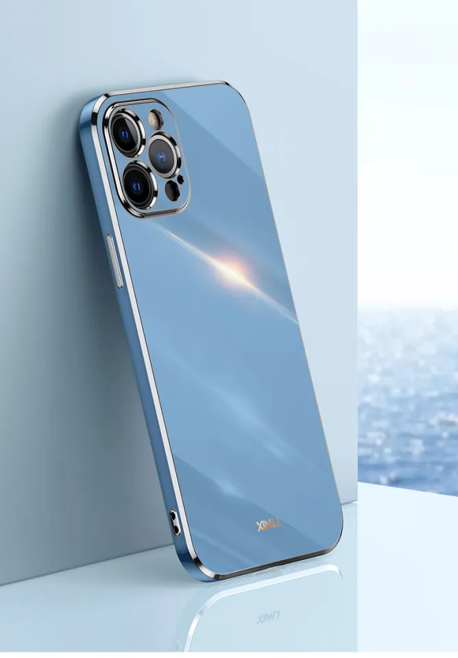 For Realme Back Cover Fashion Shiny Plating Square Bumper Camera