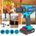3/8" 88VF New Cordless Impact Drill Li-Ion Batery Rechargeable 25+3 Torque 2-Speed -. 