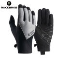 ROCKBROS Cycling Gloves Warm Fleece Lining Screen-touch Full Finger Motorcycle Gloves Adjustable Lightweight Windproof Non-slip Bicycle Riding Gloves. 