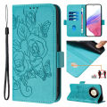 lthmy for Huawei Nova X9A Leather Flip Cover Phone Case with Rose Flower Embossing Magnetic Leather Wallet Cellphone Case. 