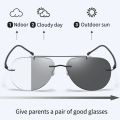 4 in 1 Photochromic Multifocal Reading Men Women Rimless Transition Progressive Smart Hyperopia Eyeglasses Anti-Blue Light Presbyopic Glasses. 