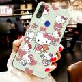 For Redmi Note 7 Back Cover Case Fashion Cute kitty Square Frame Soft Silicone Shockproof Camera Lens Protector Phone Cases. 