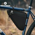 ROCKBROS Bike Triangle Frame Bag With Zipper Closure And Reflective Logo 1.5L Big Capacity Edge Design Cycling Bags. 