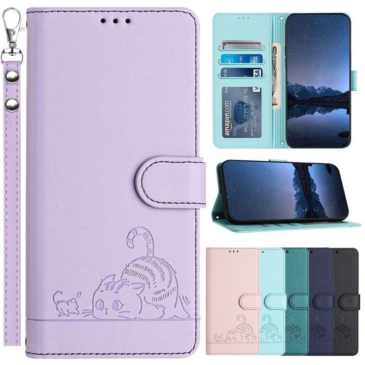 xprmy%20for%20OPPO%20A5%20Pro%204G%20Cartoon%20Cat%20Phone%20Case%20Leather%20Wallet%20Flip%20Cover%20Strap%20-%20Image%202