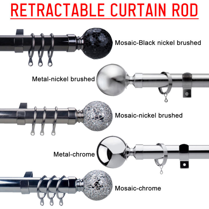 5 Tyes Best Material Tools DIY 120cm-210cm Metal Retractable Rod Track ...