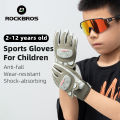 ROCKBROS Children Cycling Gloves Wear Resistant Anti-Slip Safety Comfortable Children Full Finger Gloves Skateboard Cycling Outdoor Sports Equipment. 