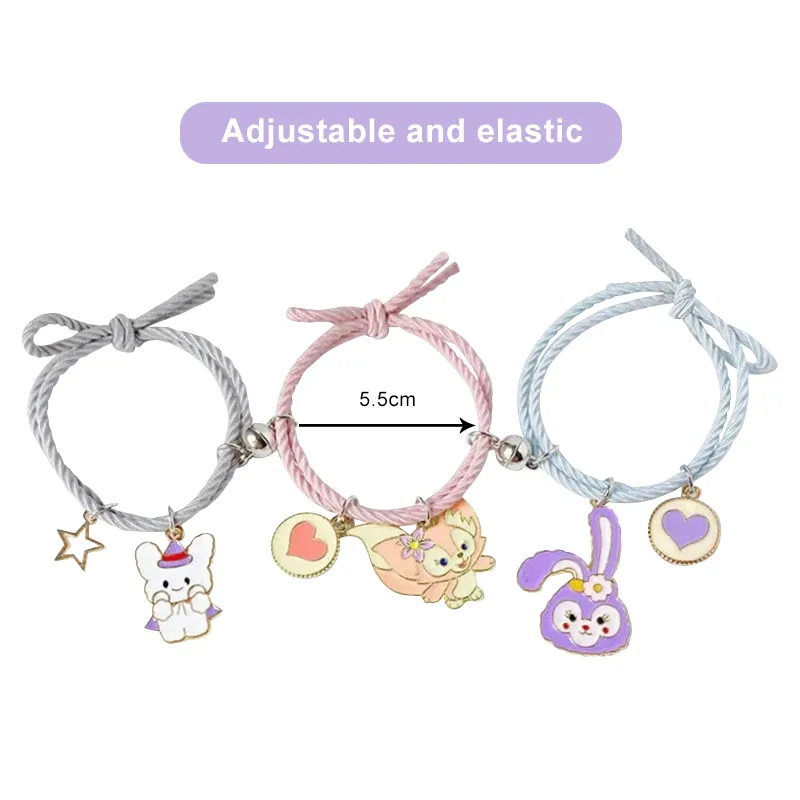 MJartoria 3pcs/set Kuromi Melody Couple Bracelets Girlfriends Cute