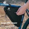 ROCKBROS Bike Triangle Frame Bag With Zipper Closure And Reflective Logo 1.5L Big Capacity Edge Design Cycling Bags. 