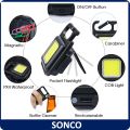 lampu suluh Multifunctional USB Rechargeable COB Chargeable Flashlight Work Lamp Mini Keychain LED Light. 