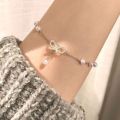 SSA New Korean Bracelet Gelang Tangan Simulated Pearl Ribbon Bowknot Charm for Women Wedding Gift. 