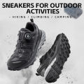 ROCKBROS Sports Shoes Anti-slip Hiking Breathable Comfortable Shock-proof Climbing Shoes Spring Summer Fashion Outdoor Sneakers For Men Knob Lock. 