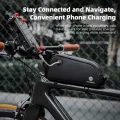 ROCKBROS Bicycle Front Tube Bag Stable Narrow Design 1.3L Capacity for MTB Road Bike Cycling Accessories. 