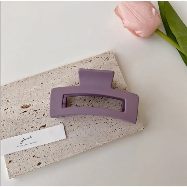 Frosted%20Morandi%20color%20square%20ladies%20Korean%20fashion%20simple%20all%20match%20going%20out%20shark%20clip%20hair%20accessories%20-%20Image%209