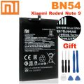 Xiao Mi Phone Battery BN54 For XIAOMI Redmi Note 9 BN54 5020mAh Replace 3.85V Lithium-ion Polymer Battery + too. 