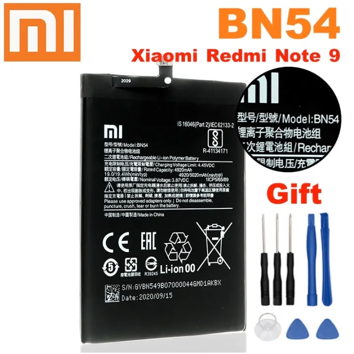 Xiao%20Mi%20Phone%20Battery%20BN54%20For%20XIAOMI%20Redmi%20Note%209%20BN54%205020mAh%20Replace%203.85V%20Lithium-ion%20Polymer%20Battery%20+%20too%20-%20Image%205