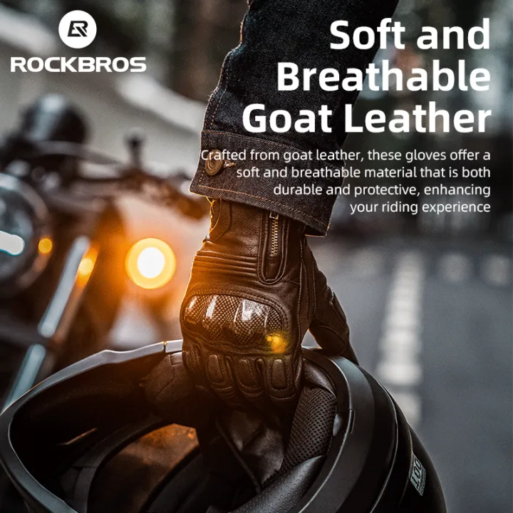 ROCKBROS%20Motorcycle%20Gloves%20Goat%20Leather%20Thick%20Padding%20Soft%20Sensitive%20Touchscreen%20Cycling%20Gloves%20-%20Image%204