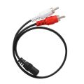 30cm 3.5mm Audio Jack Female to 2RCA Male Audio Cable For Connecting PC to Amplifier. 