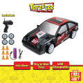 Toyz Buzz 2.4G Remote Control Rally Drift 4WD Racing Car w Led 4 Changeable Tires 6 Obstacle Cones USB Charging Nissan GTR Toyota AE86 SUBARU | Honda NSX RC CAR. 