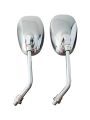 1 Pair 10MM Retro Style Universal Rearview Mirror for Motorcycle E-Bike ATV Galvanized Silvery Rear View Mirror Side Mirror. 