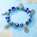 Turkish Bracelets Blue Evil Eye Bead Men Women Handmade Female Charm Bracelet Elastic Couple Lucky Jewelry. 
