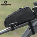ROCKBROS Bicycle Triangle Front Tube Bag 1.1L Reflective Frame Front Top Tube Cycling Bag. 