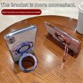 For OPPO A3 4G / OPPO A3x 4G Back Cover with Stand Holder Luxury 6D Plating Shiny Glitter Stylish Girls Phone Case Clear Soft Silicone Full Camera Protection Cases Pouch. 