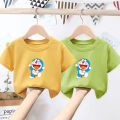 High Quality AQ Tshirts Cartoon Doraemon Print Basic Design Tshirt Muslimah Kanak Perempuan Creative T shirt Teenager T Shirt Boy. 