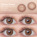 [Dubai&New Arrivals] Magister Lens Doll Eyes 14.2mm Russo Colored Contact Lenses Brown Gray Makeup. 