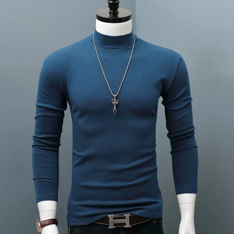 ETOP VinMall Men s Turtleneck Solid Color T shirt Shirt Tee Top Men Spring Autumn Winter Pullover Long Sleeve Round Neck Warm T Shirt Daraz.pk