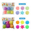 Mumystation 6Pcs Rubber Hand Ball Baby Tactile Senses Toys Newborn Teether Squeeze Bell Toy Set Bath toys. 