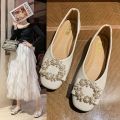 IZXX High quality Fashion korean doll on sale Platform Slip On Shoes low cut flat pointed rubber women PU Leather Work ladies Lazy office shoes for woman original brand latest 2023 new style #D4005. 